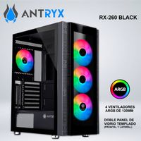 CASE ANTRYX RX-260 BLACK USB30 FRGB FAN X4 VIDRIO TEMPLADO