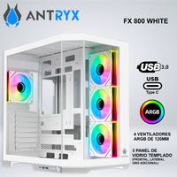CASE ANTRYX FX 800 WHITE INFINITY ARGB FAN X4 USB TIPO C