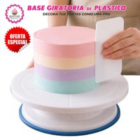 Base Giratoria Premium para Decoración de Tortas con Antideslizante para Repostería