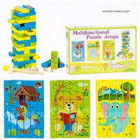 Jenga Juego de Bloques Apilables con Rompecabezas para Niños