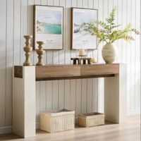 APARADOR RECIBIDOR LEWES 2 CAJONES ROBLE BLANCO 160X85CM