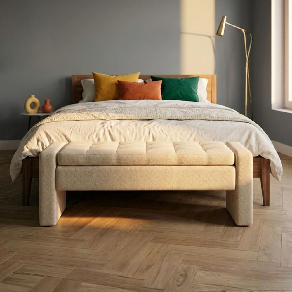 Banqueta Queen Aurelia Beige Coricha Home