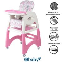 Silla para Bebé Ebaby Rosa Conejos 2 en 1 convertible en escritorio