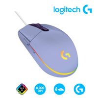 Mouse Gaming Logitech G203 Lightsync RGB 8000 DPI 6 Botones Lila
