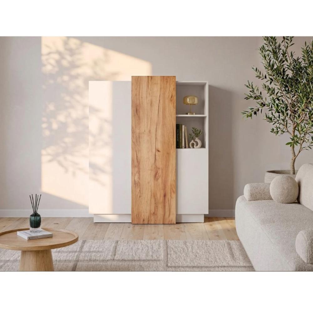APARADOR ALVA DIVISIONES INTERNAS 3 PUERTAS BLANCO DUNA 110CM