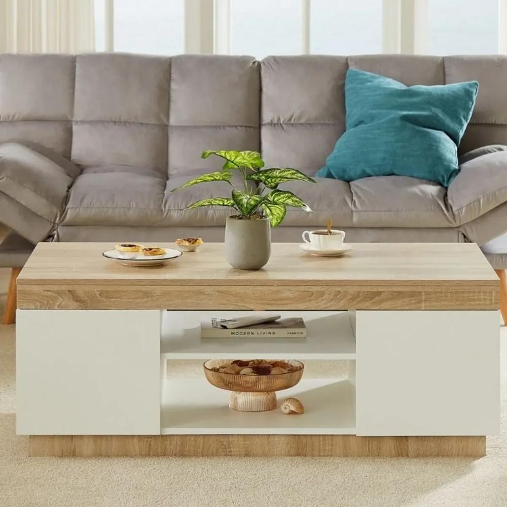Mesa de Centro Catriona Ventitas Perú Blanco y Duna