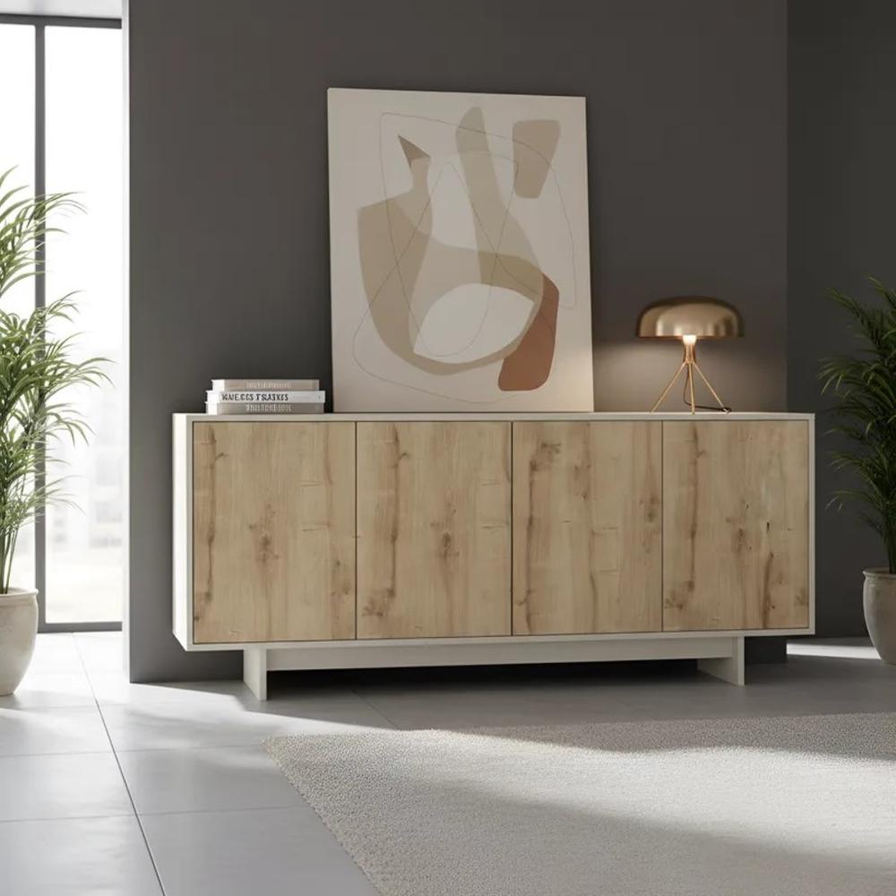 APARADOR RONDALL 4 PUERTAS COLOR ROBLE 180CM