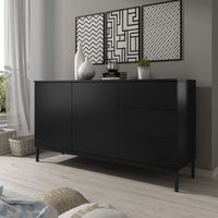 Cómoda Aparador Industrial Buwa Ventitas Home Negro Mate