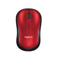 Mouse Inalámbrico Logitech M185 Óptico Rojo USB 2.4GHz