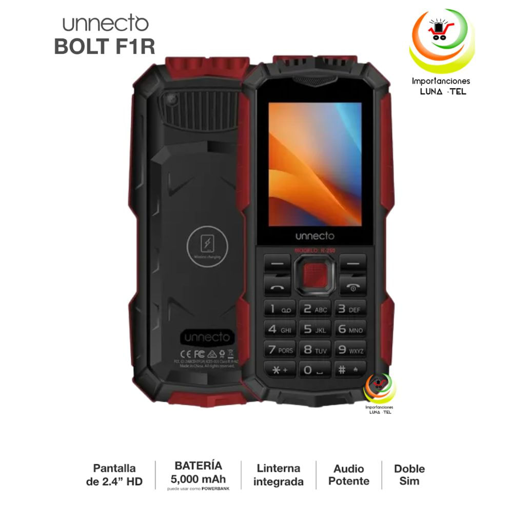 CELULAR BASICO UNNECTO BOLT F1R 4G DUAL SIM ROJO