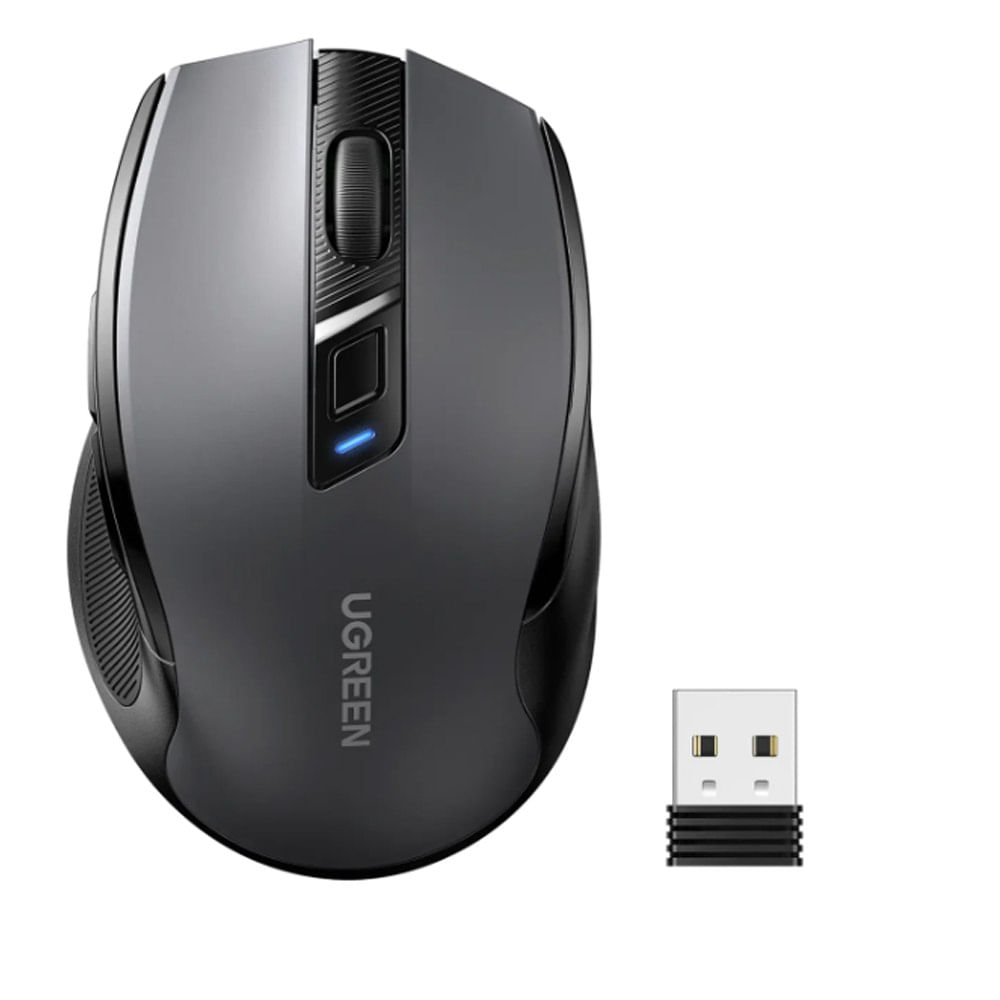 Mouse Inalámbrico Ergonómico Ugreen MU006 Dual 2.4G Bluetooth 5.0 4000 DPI Silencioso Negro 90855