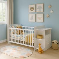 Cuna + Cómoda 2020 Home Luna Blanco