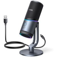 Micrófono Gamer USB Ugreen RGB 24-bit-96kHz Cancelación DSP con Monitoreo y Mute 35629