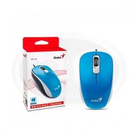 Mouse Alámbrico Genius DX-110 Azul USB Óptico 1000 DPI Ambidiestro para PC y Laptop