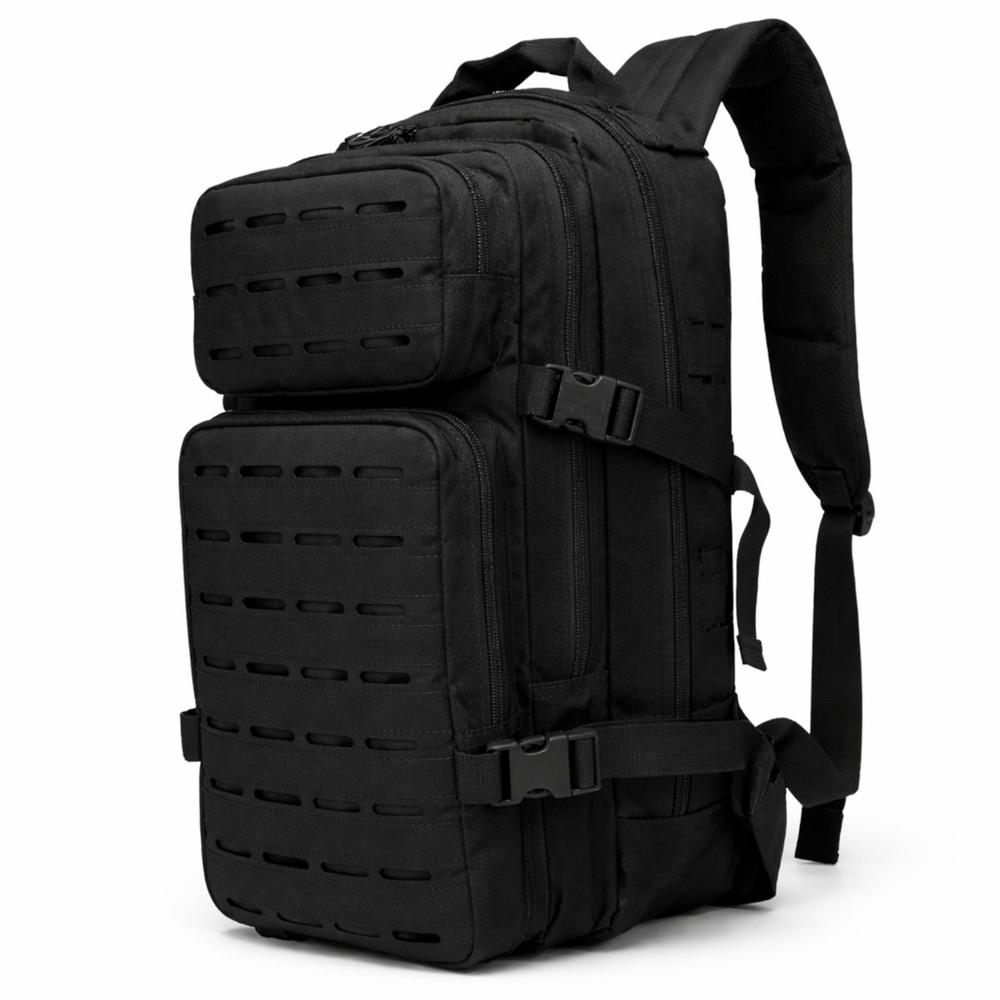 Mochila Táctica Militar 50L Negra con Sistema MOLLE Múltiples Compartimentos para Camping