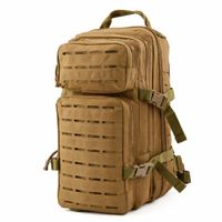 Mochila Táctica Militar 50L Beige con Sistema MOLLE Múltiples Compartimentos para Camping
