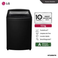 LAVADORA LG TURBODRUM 13 KG CARGA SUPERIOR ONYX NEGRO - WT13OBVTB