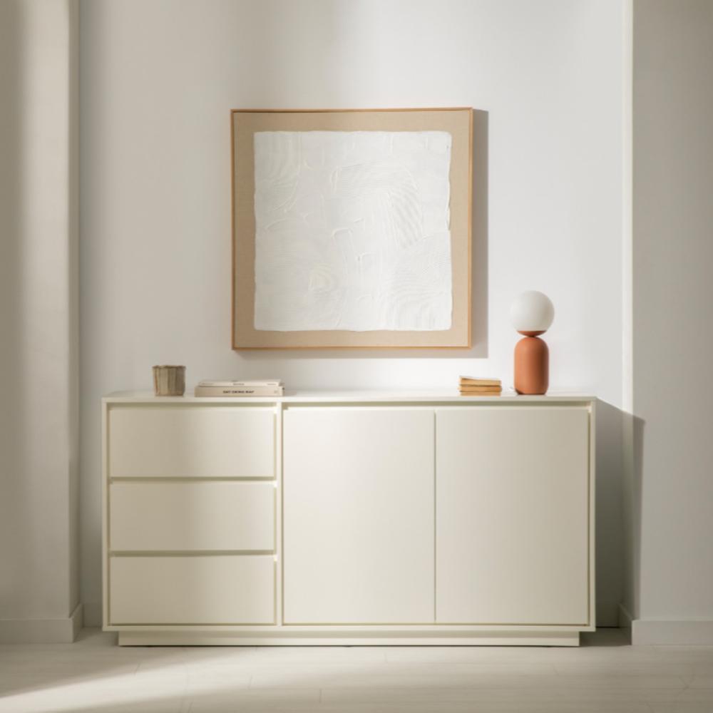 APARADOR ALASKA MODERNO CON 3 CAJONES 2 PUERTAS SALÓN-COMEDOR BLANCO ALIMUEBLESJYL
