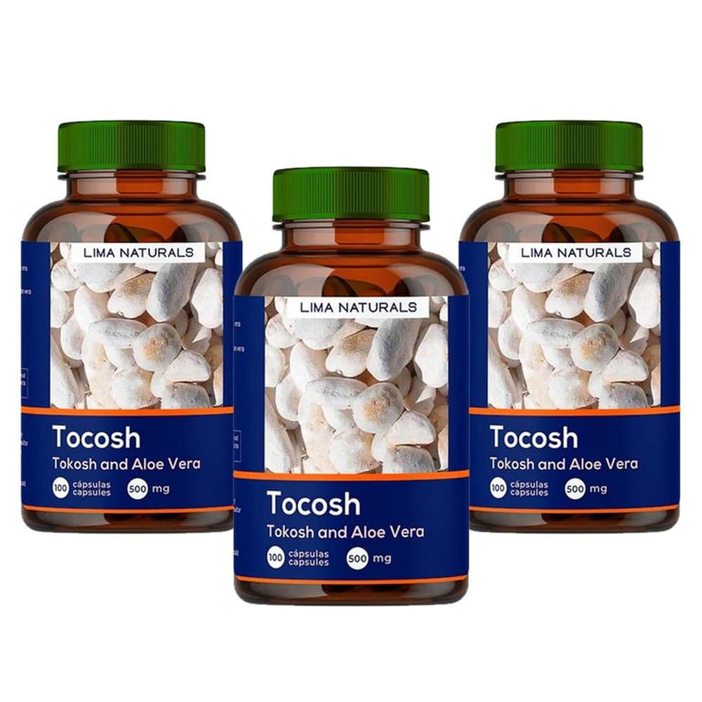 Pack 03 Frascos Tocosh 500mg Lima Naturals Cápsulas
