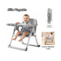Silla de Comer para Bebe Portatil Plegado Compacto Gris