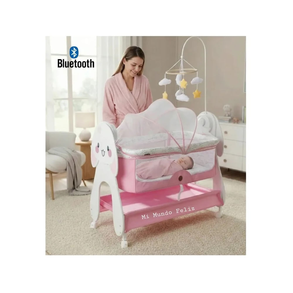Cuna para Bebe Funcion Colecho Rosa a Control