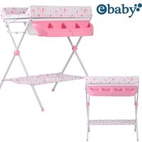 Bañera para Bebe con Cambiador Plegable 2 Niveles Rosa