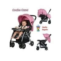 Coche para Bebe Reclinable Mango Reversible Rosa