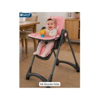 Silla de Comer para Bebe Plegable con Niveles de Altura Rosa
