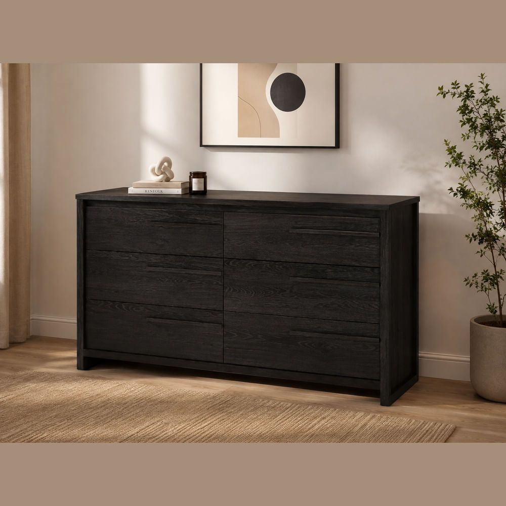 Cómoda Aparador Contemporáneo Kalissa Ventitas Home Roble Negro