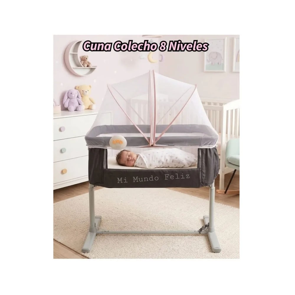 Cuna Colecho para Bebe Antireflujo 8 Niveles Altura ROSA