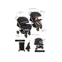 COCHE PARA BEBE MANGO REVERSIBLE DORADO BLACK