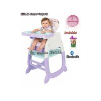 Silla de Comer Modelo Pandita Purple con Platito
