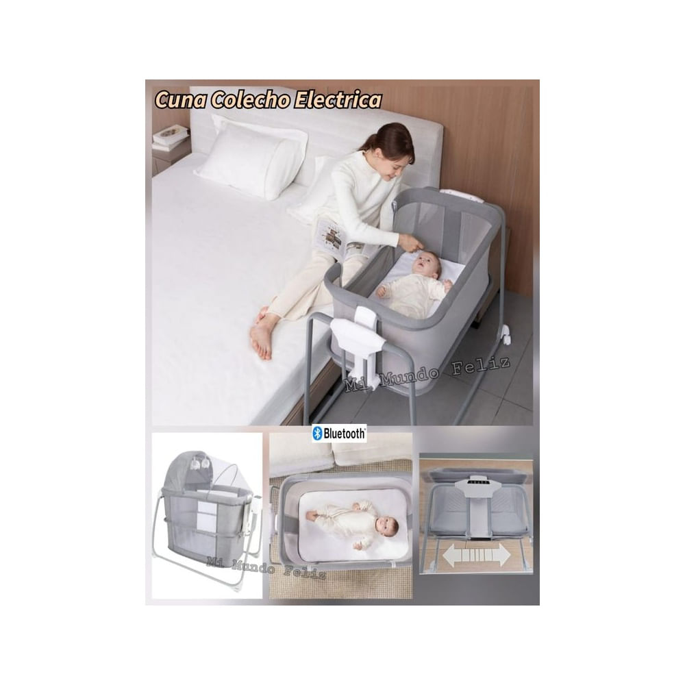 Cuna para Bebe Funcion Colecho Gris con App