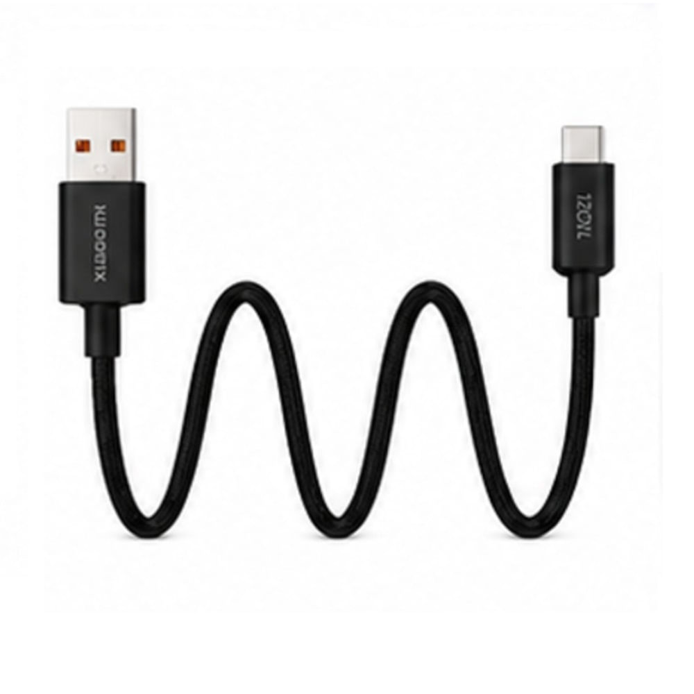 Cable Xiaomi 6A USB-A a Tipo C nylon trenzado 120W - Negro para Redmi Note 14 Pro