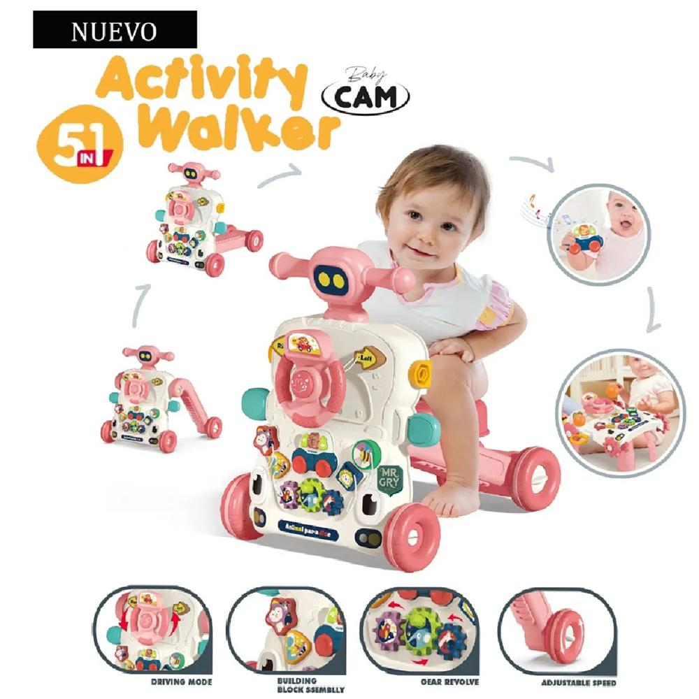 Caminador Multifuncional 5 EN 1 Rosado