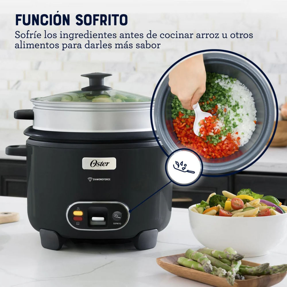 Olla Arrocera OSTER 1.8L 10 Tazas 1300W Antiadherente CKSTRC10DFBLK53