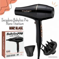 Secadora Profesional BaByliss Pro Nano Titanium - ROSE BLACK CON DIFUSOR