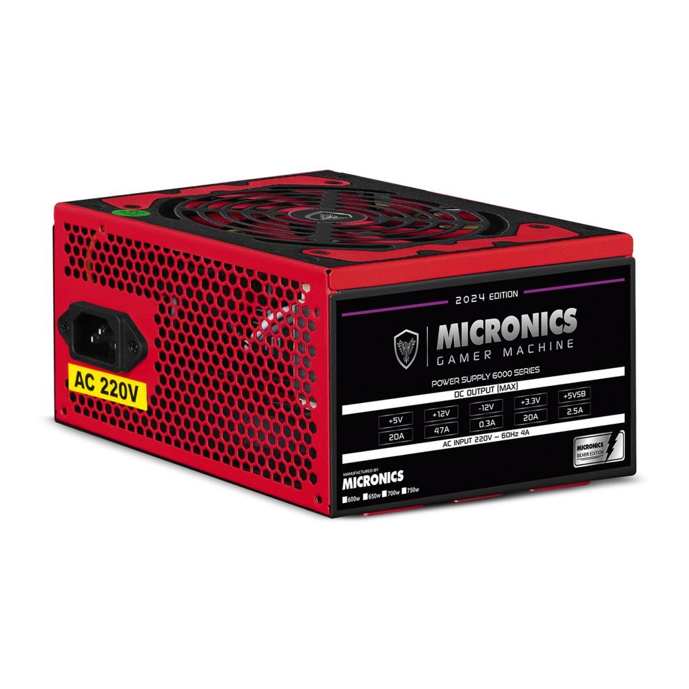 FUENTE DE PODER GAMER ATX 600W REAL PPFC MICRONICS
