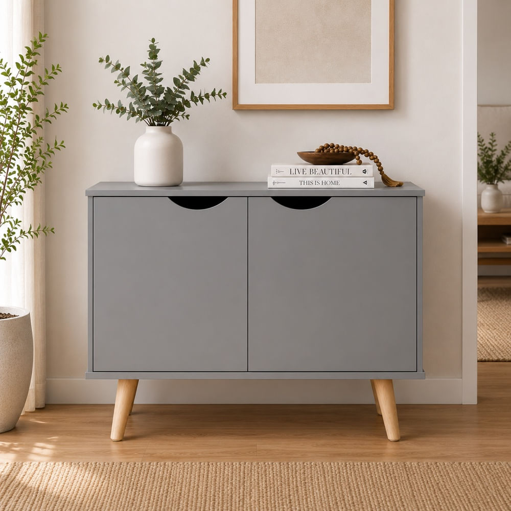 Cómoda Aparador Irina 2 Compartimientos Ventitas Home Gris
