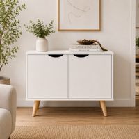 Cómoda Aparador Irina 2 Compartimientos Ventitas Home Blanco