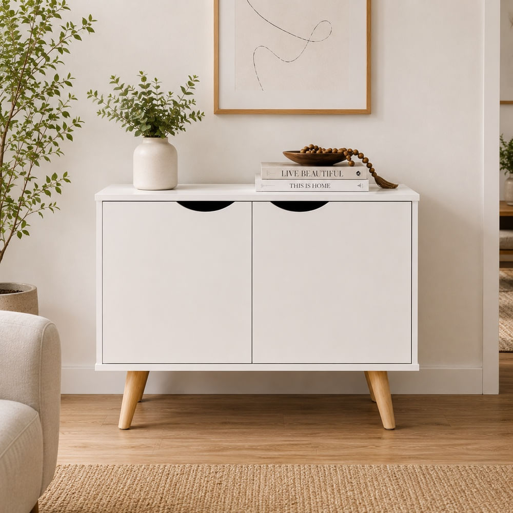 Cómoda Aparador Irina 2 Compartimientos Ventitas Home Blanco