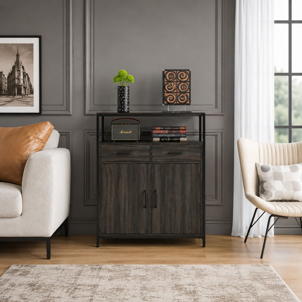 Cómoda Aparador Industrial Tatlea Ventitas Home Carbón