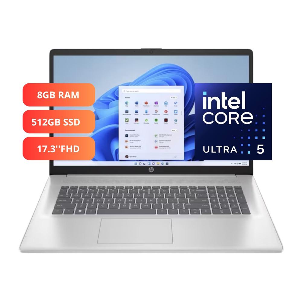 Laptop HP 17 Core Ultra 5-120U 8GB 512GB SSD 17.3  FHD IPS Win11 Silver