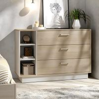 Comoda 3 Cajones Dakota Blanco Rovere Coricha Home