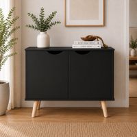 Cómoda Aparador Irina 2 Compartimientos Ventitas Home Negro