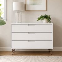 Cómoda Consola Contemporánea Loreanna 3 Cajones Ventitas Home Blanco