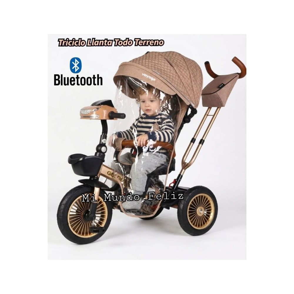 Triciclo para Niños Asiento Giratorio New Golden Beige