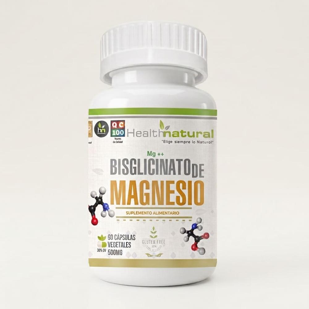 Bisglicinato de Magnesio Healthnatural 500 mg 90 Cápsulas Vegetales
