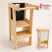 Torre de Aprendizaje Evolutiva 4 en 1 con pizarra reversible Montessori