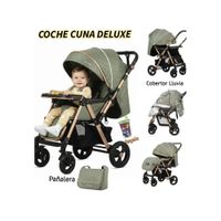 Coche para Bebe Amplio con Cubrepies Gold Green